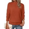 MEROKEETY Women’s Turtleneck Long Sleeve Sweater 2025 Fall Cozy Knit Loose Casual Trendy Pullover Tops Winter Clothes(Rustred)