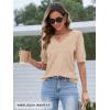 MEROKEETY Women’s Short Sleeve Sweater Summer Business Casual Tops V Neck Lightweight Knit Work Shirts 2026(Apricot)