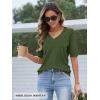 MEROKEETY Women’s Short Sleeve Sweater Summer Business Casual Tops V Neck Lightweight Knit Work Shirts 2026(Army Green)