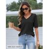 MEROKEETY Women’s Short Sleeve Sweater Summer Business Casual Tops V Neck Lightweight Knit Work Shirts 2026(Black)