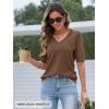 MEROKEETY Women’s Short Sleeve Sweater Summer Business Casual Tops V Neck Lightweight Knit Work Shirts 2026(Coffee)