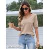 MEROKEETY Women’s Short Sleeve Sweater Summer Business Casual Tops V Neck Lightweight Knit Work Shirts 2026(Khaki)