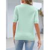 MEROKEETY Women’s Short Sleeve Sweater Summer Business Casual Tops V Neck Lightweight Knit Work Shirts 2026(Mint)