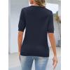MEROKEETY Women’s Short Sleeve Sweater Summer Business Casual Tops V Neck Lightweight Knit Work Shirts 2026(Navy)