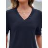 MEROKEETY Women’s Short Sleeve Sweater Summer Business Casual Tops V Neck Lightweight Knit Work Shirts 2026(Navy)