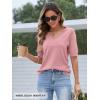 MEROKEETY Women’s Short Sleeve Sweater Summer Business Casual Tops V Neck Lightweight Knit Work Shirts 2026(Pink)
