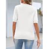 MEROKEETY Women’s Short Sleeve Sweater Summer Business Casual Tops V Neck Lightweight Knit Work Shirts 2026(White)