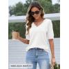 MEROKEETY Women’s Short Sleeve Sweater Summer Business Casual Tops V Neck Lightweight Knit Work Shirts 2026(White)