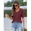 MEROKEETY Women’s Short Sleeve Sweater Summer Business Casual Tops V Neck Lightweight Knit Work Shirts 2026(Wine)
