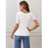 MEROKEETY Women’s Summer Ribbed T Shirts 2026 Square Neck Short Sleeve Slim Fit Knit Tee Tops Dressy Casual Trendy Clothes(White)