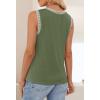 MEROKEETY Womens Tank Tops 2026 Summer Casual Sleeveless Crew Neck Basic T Shirts Beach Striped Color Block Clothes(Army Green)