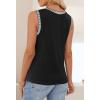 MEROKEETY Womens Tank Tops 2026 Summer Casual Sleeveless Crew Neck Basic T Shirts Beach Striped Color Block Clothes(Black)