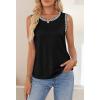 MEROKEETY Womens Tank Tops 2026 Summer Casual Sleeveless Crew Neck Basic T Shirts Beach Striped Color Block Clothes(Black)