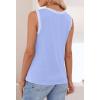 MEROKEETY Womens Tank Tops 2026 Summer Casual Sleeveless Crew Neck Basic T Shirts Beach Striped Color Block Clothes(Blue)