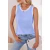 MEROKEETY Womens Tank Tops 2026 Summer Casual Sleeveless Crew Neck Basic T Shirts Beach Striped Color Block Clothes(Blue)
