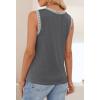MEROKEETY Womens Tank Tops 2026 Summer Casual Sleeveless Crew Neck Basic T Shirts Beach Striped Color Block Clothes(Dark Grey)