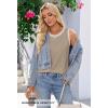 MEROKEETY Womens Tank Tops 2026 Summer Casual Sleeveless Crew Neck Basic T Shirts Beach Striped Color Block Clothes(Dark Khaki)
