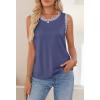 MEROKEETY Womens Tank Tops 2026 Summer Casual Sleeveless Crew Neck Basic T Shirts Beach Striped Color Block Clothes(Navy)