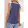 MEROKEETY Womens Tank Tops 2026 Summer Casual Sleeveless Crew Neck Basic T Shirts Beach Striped Color Block Clothes(Navy)