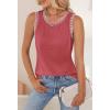 MEROKEETY Womens Tank Tops 2026 Summer Casual Sleeveless Crew Neck Basic T Shirts Beach Striped Color Block Clothes(Red)