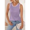 MEROKEETY Womens Tank Tops 2026 Summer Casual Sleeveless Crew Neck Basic T Shirts Beach Striped Color Block Clothes(Taro)
