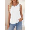 MEROKEETY Womens Tank Tops 2026 Summer Casual Sleeveless Crew Neck Basic T Shirts Beach Striped Color Block Clothes(White)