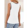 MEROKEETY Womens Tank Tops 2026 Summer Casual Sleeveless Crew Neck Basic T Shirts Beach Striped Color Block Clothes(White)