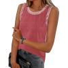MEROKEETY Womens Tank Tops 2026 Summer Casual Sleeveless Crew Neck Basic T Shirts Beach Striped Color Block Clothes(Red)