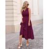 MEROKEETY Spring Summer Midi Dresses for Women 2026 Casual Beach Vacation Sleeveless Boho V Neck Cotton Maxi Dress Pockets(Wine)