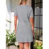 MEROKEETY Women’s Summer Bodycon Sweater Dress Business Casual Outfis Short Sleeve Knit Button Formal Elegant Work Dress(Lightgrey)