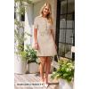 MEROKEETY Women’s Summer Bodycon Sweater Dress Business Casual Outfis Short Sleeve Knit Button Formal Elegant Work Dress(Oatmeal)