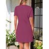 MEROKEETY Women’s Summer Bodycon Sweater Dress Business Casual Outfis Short Sleeve Knit Button Formal Elegant Work Dress(Rose)