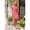 MEROKEETY Women’s Summer Bodycon Sweater Dress Business Casual Outfis Short Sleeve Knit Button Formal Elegant Work Dress(Watermelon)