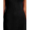 MEROKEETY Womens Summer Spring Midi Dress 2026 Beach Vacation Bodycon V Neck Casual Sleeveless Ribbed Knit Sweater Dresses(Black)