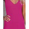 MEROKEETY Womens Summer Spring Midi Dress 2026 Beach Vacation Bodycon V Neck Casual Sleeveless Ribbed Knit Sweater Dresses(Hotpink)