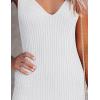 MEROKEETY Womens Summer Spring Midi Dress 2026 Beach Vacation Bodycon V Neck Casual Sleeveless Ribbed Knit Sweater Dresses(White)
