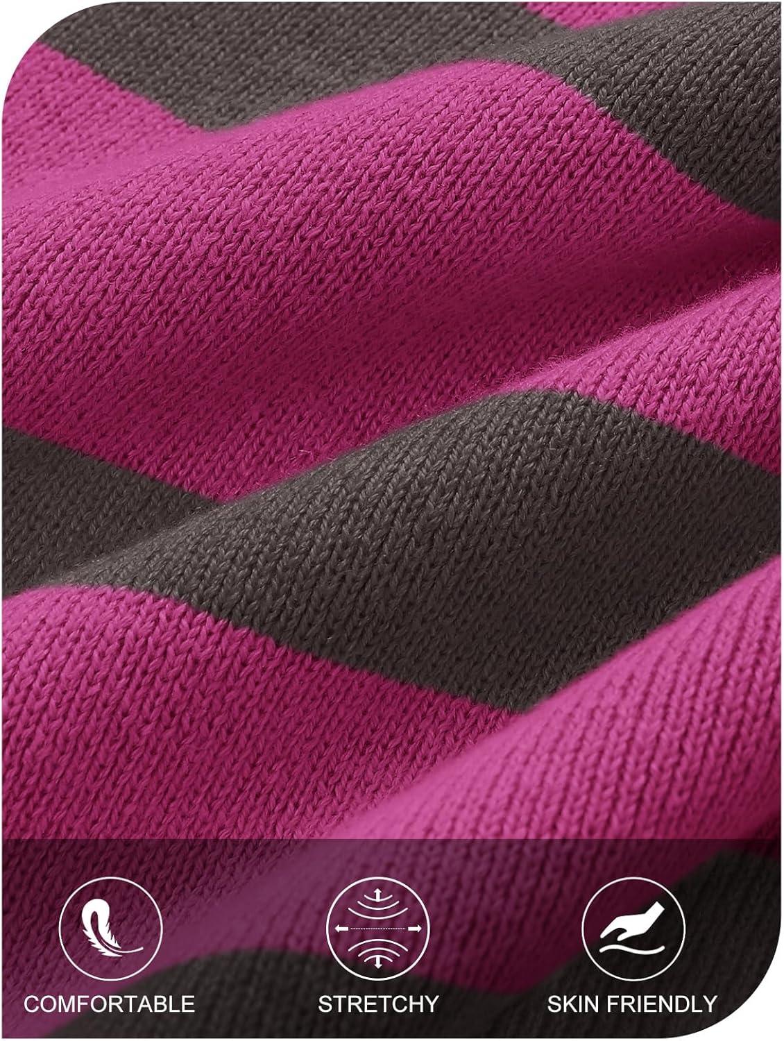 imageMEROKEETY Womens 2 Piece Sweater Lounge Sets Striped Long Sleeve Shorts Oversized Matching OutfitsRosecombo