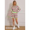 MEROKEETY Women’s 2 Piece Sweater Lounge Sets Striped Long Sleeve Shorts Oversized Matching Outfits(Greencombo)