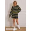 MEROKEETY Women’s 2 Piece Sweater Lounge Sets Striped Long Sleeve Shorts Oversized Matching Outfits(Olivecombo)