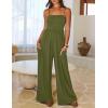 MEROKEETY Women’s Summer Casual Rompers Sleeveless Spaghetti Strap Boho Wide Leg Jumpsuits Travel Vacation Outfits Overalls(Armygreen)