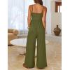 MEROKEETY Women’s Summer Casual Rompers Sleeveless Spaghetti Strap Boho Wide Leg Jumpsuits Travel Vacation Outfits Overalls(Armygreen)
