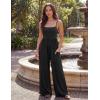 MEROKEETY Women’s Summer Casual Rompers Sleeveless Spaghetti Strap Boho Wide Leg Jumpsuits Travel Vacation Outfits Overalls(Black)