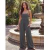MEROKEETY Women’s Summer Casual Rompers Sleeveless Spaghetti Strap Boho Wide Leg Jumpsuits Travel Vacation Outfits Overalls(Charcoal)