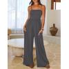 MEROKEETY Women’s Summer Casual Rompers Sleeveless Spaghetti Strap Boho Wide Leg Jumpsuits Travel Vacation Outfits Overalls(Charcoal)