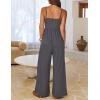 MEROKEETY Women’s Summer Casual Rompers Sleeveless Spaghetti Strap Boho Wide Leg Jumpsuits Travel Vacation Outfits Overalls(Charcoal)