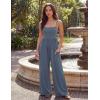 MEROKEETY Women’s Summer Casual Rompers Sleeveless Spaghetti Strap Boho Wide Leg Jumpsuits Travel Vacation Outfits Overalls(Dustyblue)