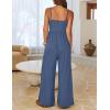 MEROKEETY Women’s Summer Casual Rompers Sleeveless Spaghetti Strap Boho Wide Leg Jumpsuits Travel Vacation Outfits Overalls(Dustyblue)