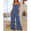 MEROKEETY Women’s Summer Casual Rompers Sleeveless Spaghetti Strap Boho Wide Leg Jumpsuits Travel Vacation Outfits Overalls(Dustyblue)