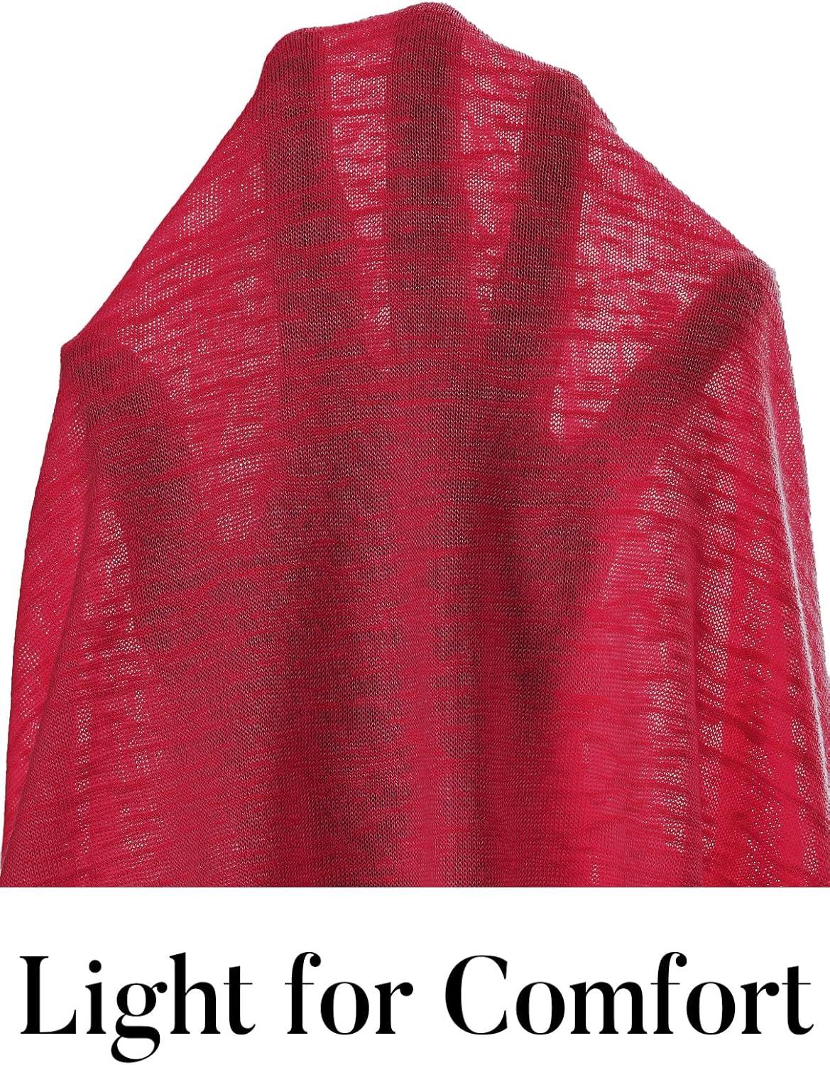 imageMEROKEETY Womens Open Front Lightweight Cardigan 2026 Summer Casual Long Sleeve Button Beach Cover Up TopsRed