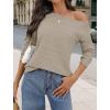 MEROKEETY Women’s 2025 Fall Lightweight Sweater Shirt Long Sleeve Boat Neck Ribbed Knitted Tunic Pullover Tops(Apricot)